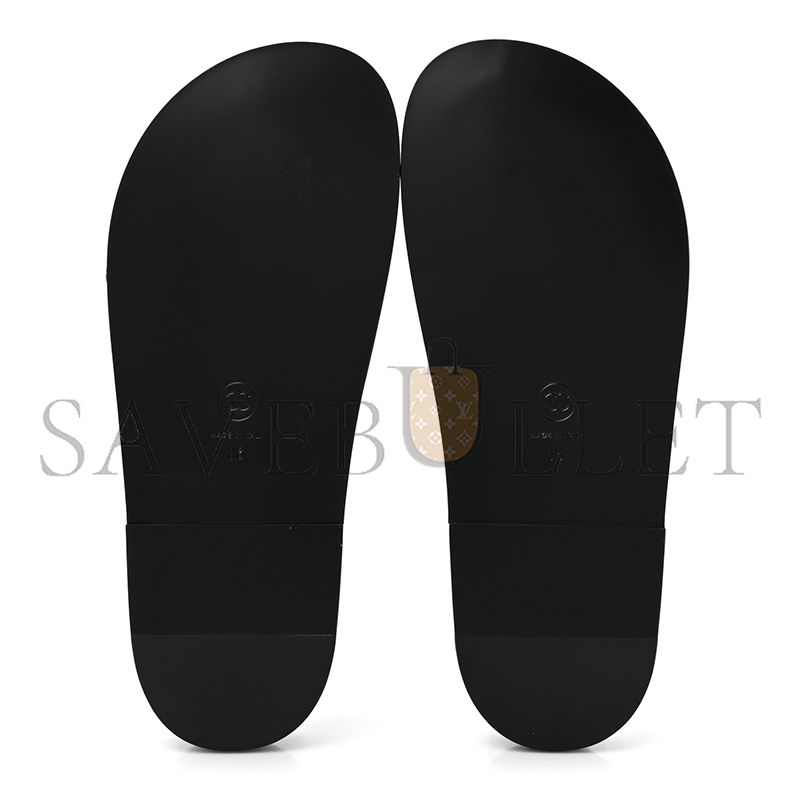 CHANEL LAMBSKIN QUILTED VELCRO DAD CHAIN CC SLIDE SANDALS BLACK G45507